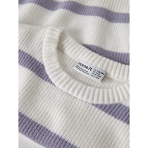 NAME IT Striktrøje Vnilla Lavender Gray Stripes